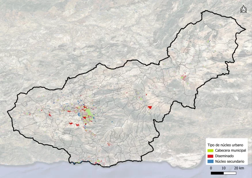 mapa núcleo de granada